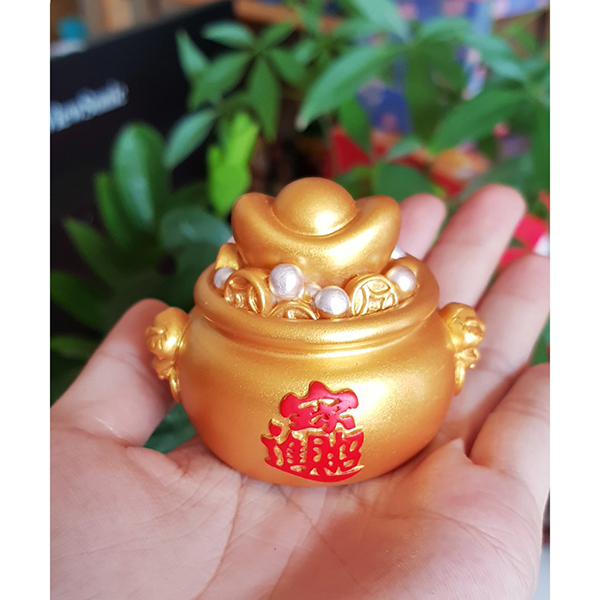 Chậu vàng may mắn 5cm Chiêu Tài Tấn Lộc